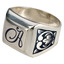 Серебряное кольцо печатка с буквой  А 10020496А05